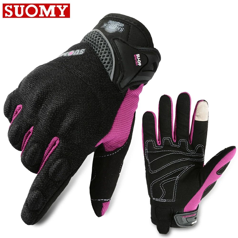SUOMY Summer Motorcycle Gloves Breathable Touch Function Motocross Gloves Full Finger Moto Guantes Racing Gloves S-XXL - Slobuy