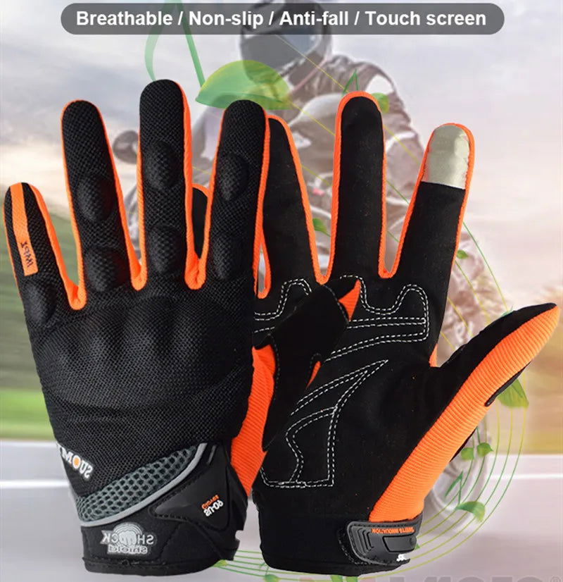 SUOMY Summer Motorcycle Gloves Breathable Touch Function Motocross Gloves Full Finger Moto Guantes Racing Gloves S-XXL - Slobuy
