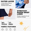 SURFCUZ Mens Swimming Trunks with Compression Liner Stretch Mens Swimwear 2 in 1 Quick Dry Running Gym Swim Shorts for Men - Slobuy