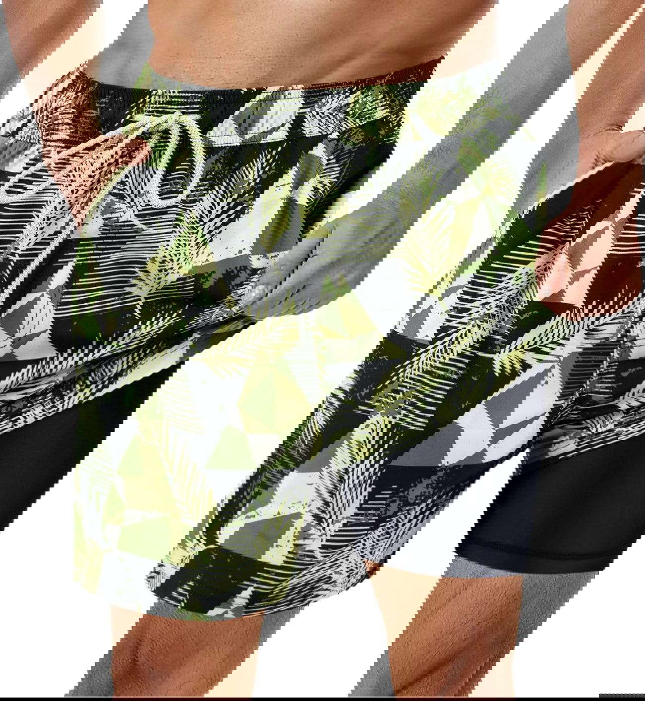 SURFCUZ Mens Swimming Trunks with Compression Liner Stretch Mens Swimwear 2 in 1 Quick Dry Running Gym Swim Shorts for Men - Slobuy