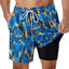 SURFCUZ Mens Swimming Trunks with Compression Liner Stretch Mens Swimwear 2 in 1 Quick Dry Running Gym Swim Shorts for Men - Slobuy