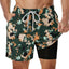 SURFCUZ Mens Swimming Trunks with Compression Liner Stretch Mens Swimwear 2 in 1 Quick Dry Running Gym Swim Shorts for Men - Slobuy