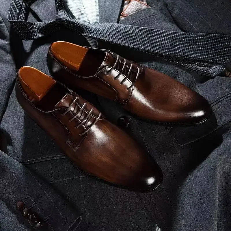 Luxury Mens Leather Shoes High Quality Men's Shoes Pointed Oxford Wedding Leather Men Dress Shoes 2023 Gentleman Office Man Shoe