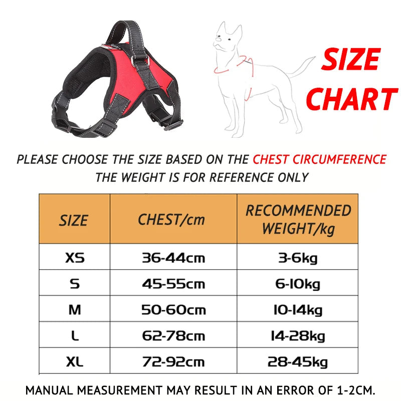 Saddle Dog Harness Reflective Adjustable Pet Harness No Pull Walking Training Small Medium Large Big Dogs Chest Strap Product - Slobuy