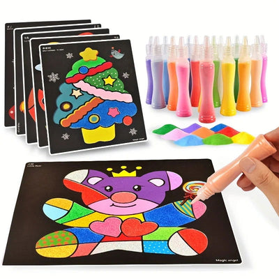 Sand Painting Children Colored Sand Boys And Girls Baby Handmade Diy Production,  Scraping Art Sand Painting Set Toys - Slobuy