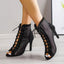 Sandalias De Mujer Women High Heels Dance Shoes Summer 2024 New Woman Suede Peep Toe Fashion Party Shoes Lace-up Female Sandals - Slobuy