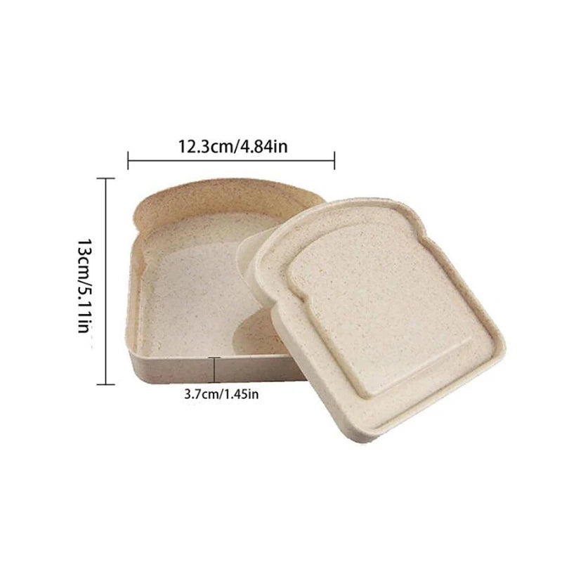 Sandwich Containers Lunch Box Toast Storage Box With Lid Portable Food Storage Case Reusable Microwave Lunch Box Sandwich Case - Slobuy