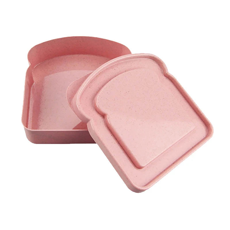 Sandwich Containers Lunch Box Toast Storage Box With Lid Portable Food Storage Case Reusable Microwave Lunch Box Sandwich Case - Slobuy