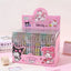 Sanrio 12pcs Cartoon Gel Pen Kawaii Hello Kitty Kuromi Cinnamoroll Stationery 0.5 Black With Metal Hook Office Write Cute Pens - Slobuy