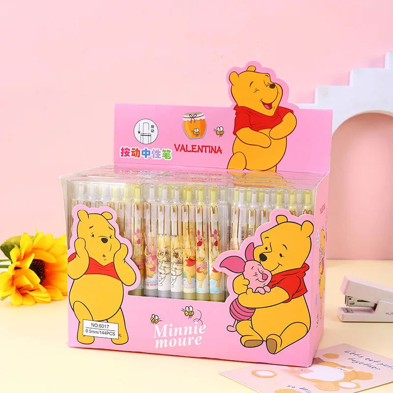 Sanrio 12pcs Cartoon Gel Pen Kawaii Hello Kitty Kuromi Cinnamoroll Stationery 0.5 Black With Metal Hook Office Write Cute Pens - Slobuy
