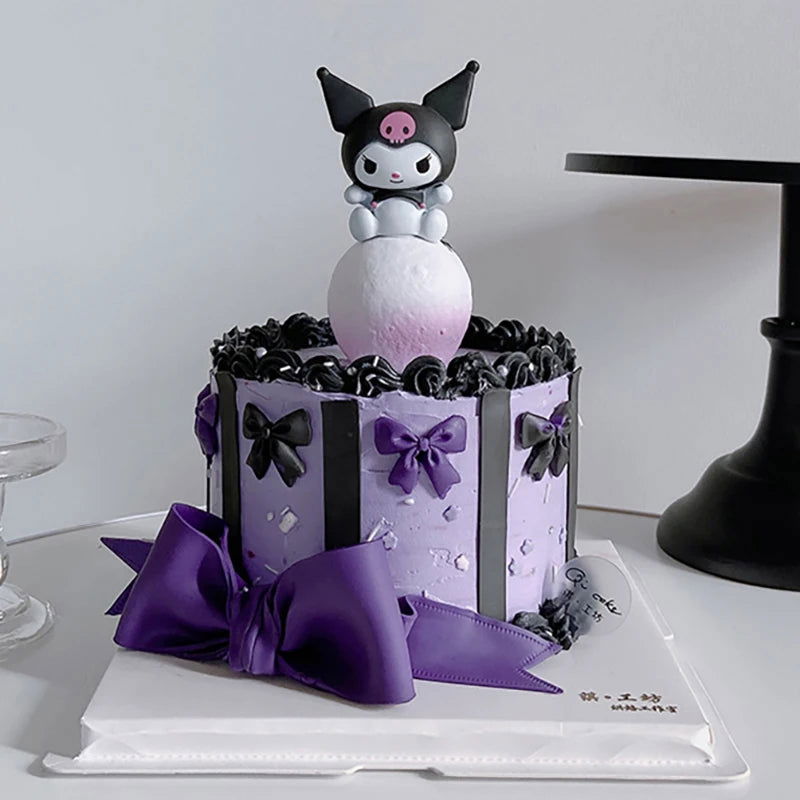 Sanrio Figure Anime Figure Kawaii Kuromi Melody Cinnamoroll Cake Decorative Accessories Home Decoration Cute Children's Gift - Slobuy