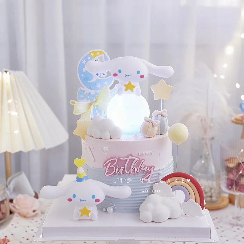 Sanrio Figure Anime Figure Kawaii Kuromi Melody Cinnamoroll Cake Decorative Accessories Home Decoration Cute Children's Gift - Slobuy