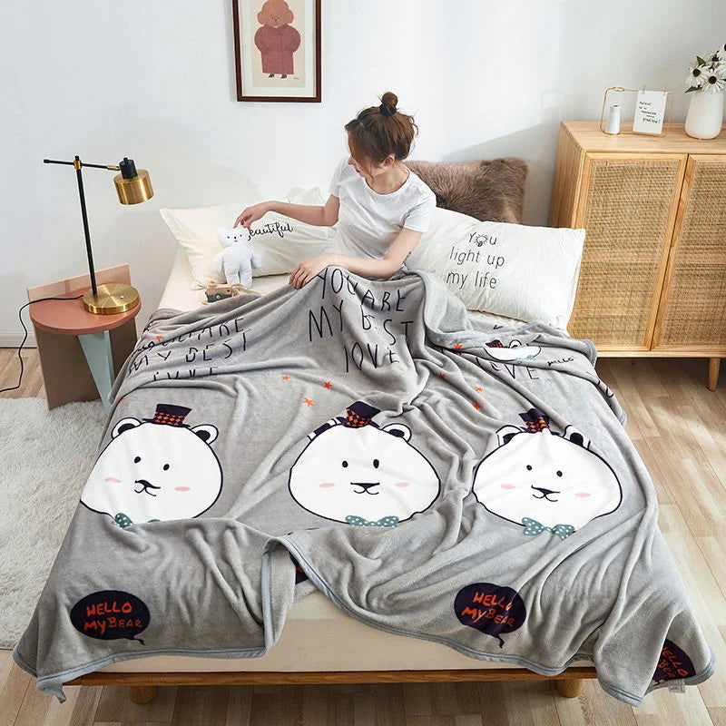 Sanrio Hello Kitty Plush Blanket Bed Sheet Children Adult Soft Blankets Cartoon Aircondition Nap Blanket Spring Fluffy Quilt - Slobuy