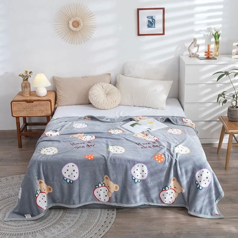 Sanrio Hello Kitty Plush Blanket Bed Sheet Children Adult Soft Blankets Cartoon Aircondition Nap Blanket Spring Fluffy Quilt - Slobuy