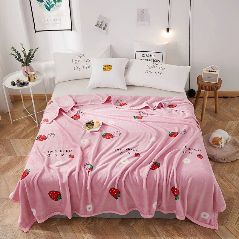 Sanrio Hello Kitty Plush Blanket Bed Sheet Children Adult Soft Blankets Cartoon Aircondition Nap Blanket Spring Fluffy Quilt - Slobuy