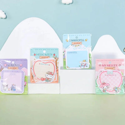 Sanrio Memo Pad Non-adhesive Cute Message Notepad Kuromi Mymelody Cinnamoroll Hellokitty Cartoon Sticky Notes for School Office - Slobuy