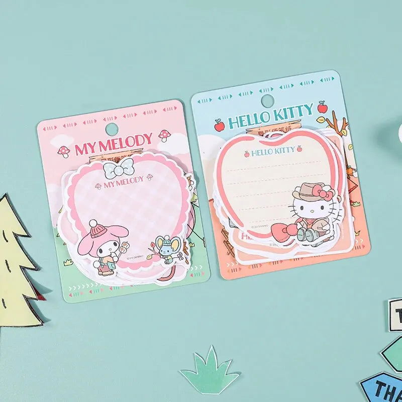 Sanrio Memo Pad Non-adhesive Cute Message Notepad Kuromi Mymelody Cinnamoroll Hellokitty Cartoon Sticky Notes for School Office - Slobuy