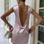 Satin Backless Mini Dress - Slobuy