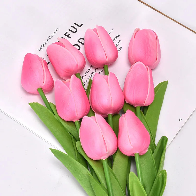 Tulip Flower Artificial Tulip Bouquet 3/5pcs PE Foam Fake Flower Wedding Decoration Home Garden Bouquet Decoration Gift