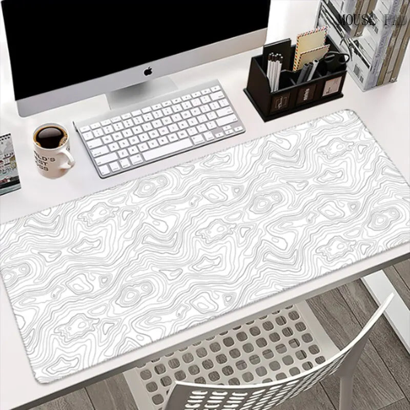 Large Gaming Mouse Pad Gamer Big Mouse Mat Computer Locking Edge MousePad 90x40cm Keyboard Desk Black and White Mice Pad