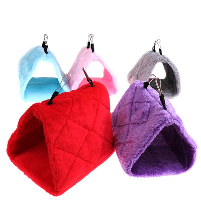 New Pet Birds Parrot Soft Warm Plush Snuggle Hanging Cave Swing Toy Cage Hammock Bird Bed Decor Little Sun Velvet Nest