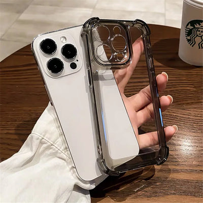 Luxury Shockproof Clear Phone Case For iPhone 14 13 12 11 Pro Max X XR XS 7 8 Plus Silicone Bumper Transparent Hard Back Cover.