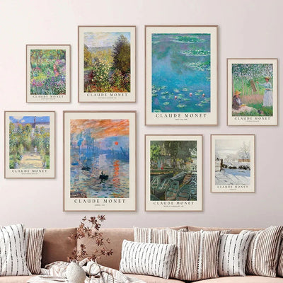 Scandinavian Classic Vintage Wall Art Claude Monet Abstract HD Canvas Poster Prints Home Bedroom Living Room Decoration - Slobuy