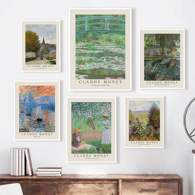 Scandinavian Classic Vintage Wall Art Claude Monet Abstract HD Canvas Poster Prints Home Bedroom Living Room Decoration - Slobuy