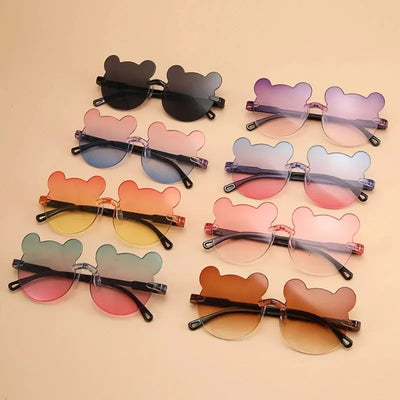 The New Korean Version of Fashion Simple Bear Sunshade Sunscreen UV Protection 2-12 Years Old Boys and Girls Sunglasses