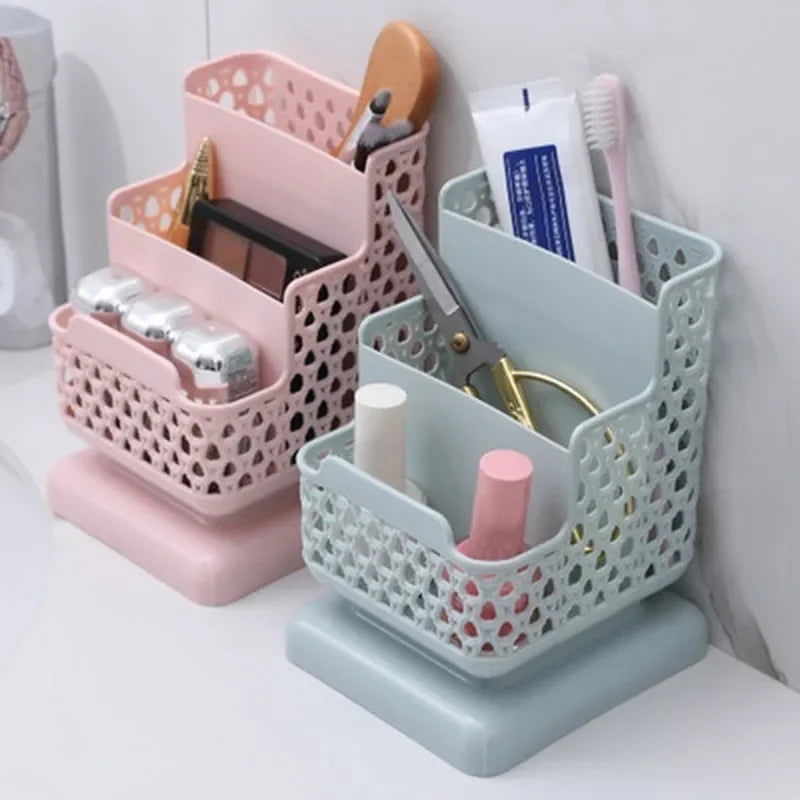 School Stationery Makeup Organizer Desktop Storage Box Container for Cosmetics Stationery Plastic Organizer School Office Supply - Slobuy