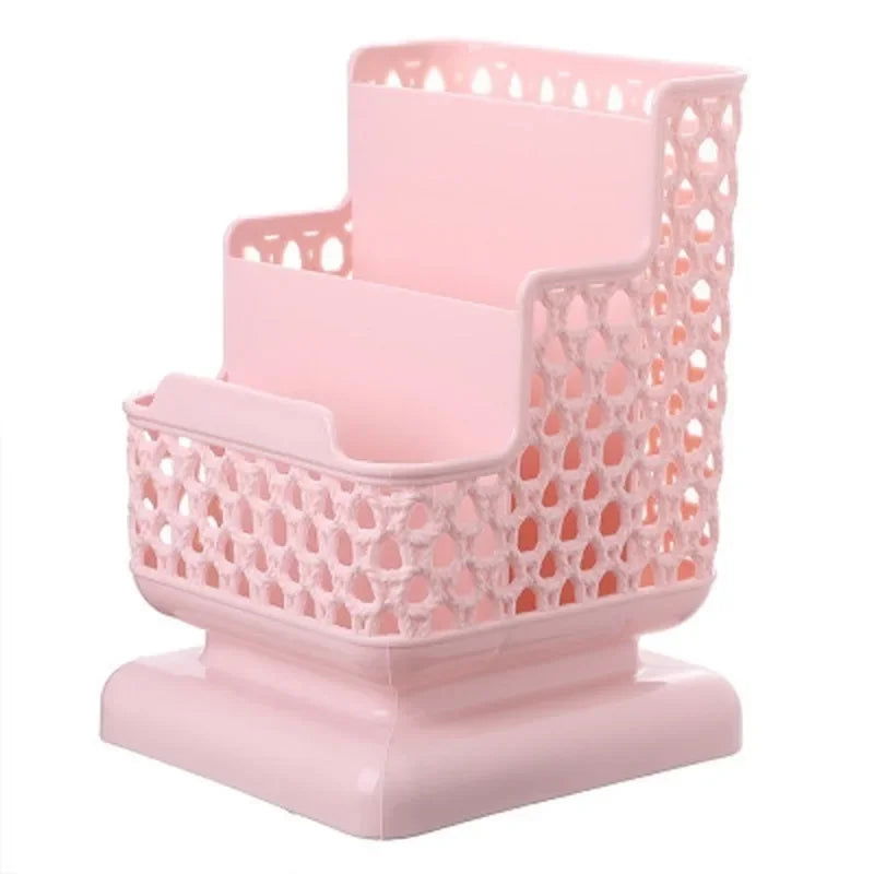 School Stationery Makeup Organizer Desktop Storage Box Container for Cosmetics Stationery Plastic Organizer School Office Supply - Slobuy