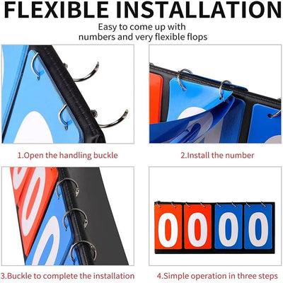 Scoreboard Score Keeper Score Flipper For Basketball Tennis Sports Pu Leather Material Turn Points Board - Slobuy