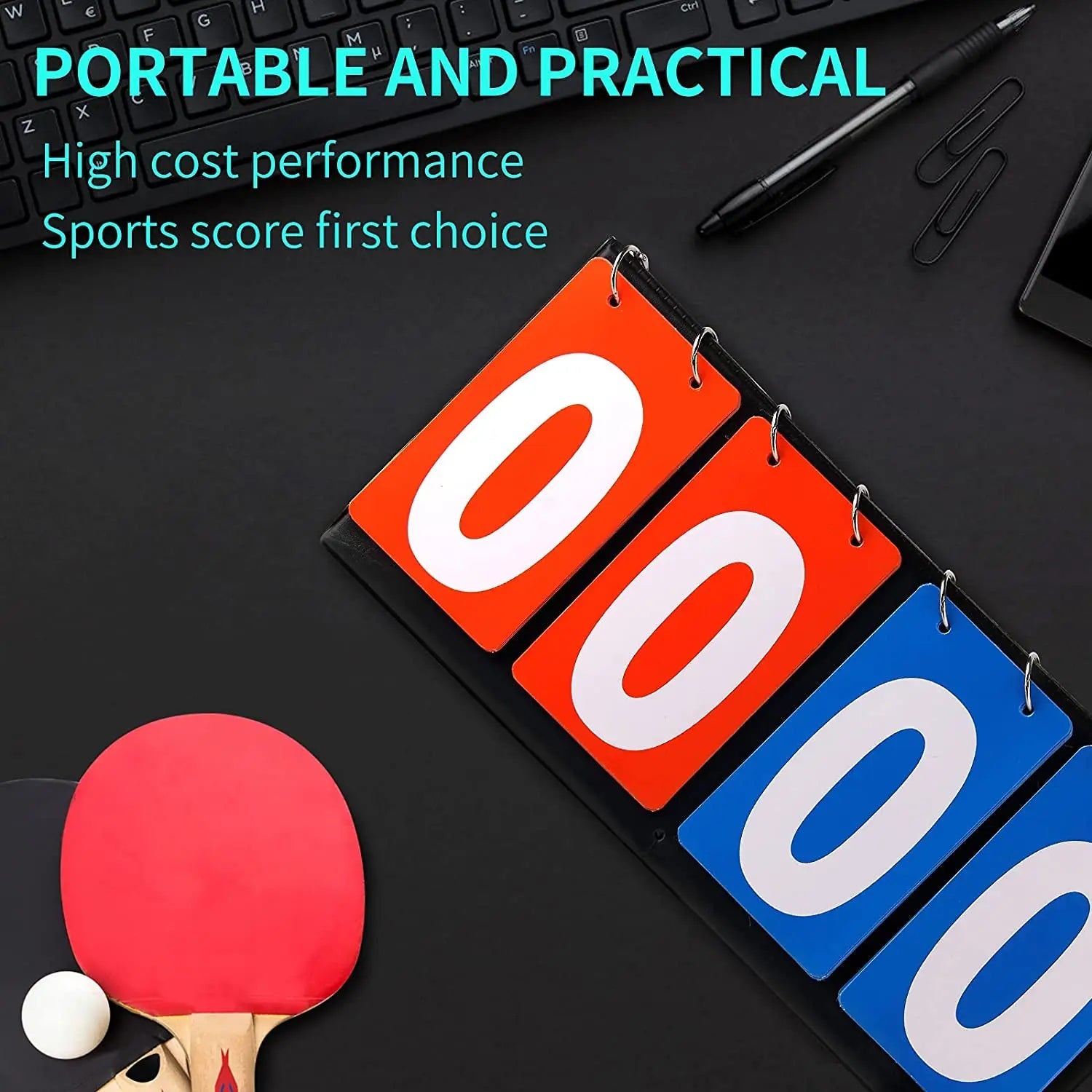 Scoreboard Score Keeper Score Flipper For Basketball Tennis Sports Pu Leather Material Turn Points Board - Slobuy