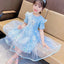 Girls Dress Cartoon 2024 Summer Frozen Fashion Children's Elsa Princess Baby Girl Toddler Short Sleeve Cute Party Dresses 3-9Y