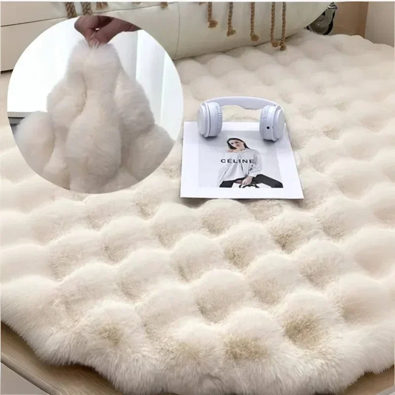 Nordic Round Carpets for Living Room Plush Floor Mat  Soft Area Rugs  Bedroom Bedside Fluffy Mat Non Slip Shaggy Rug Room Decor