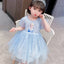 Girls Dress Cartoon 2024 Summer Frozen Fashion Children's Elsa Princess Baby Girl Toddler Short Sleeve Cute Party Dresses 3-9Y