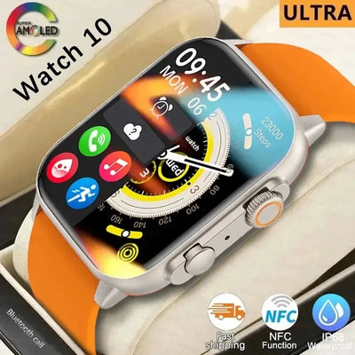 New Watch 10 Ultra Smart Watch 49mm 2024 New NFC Men Women GPS Track Bluetooth Call BT Music Games Wireless Charging Smartwatch