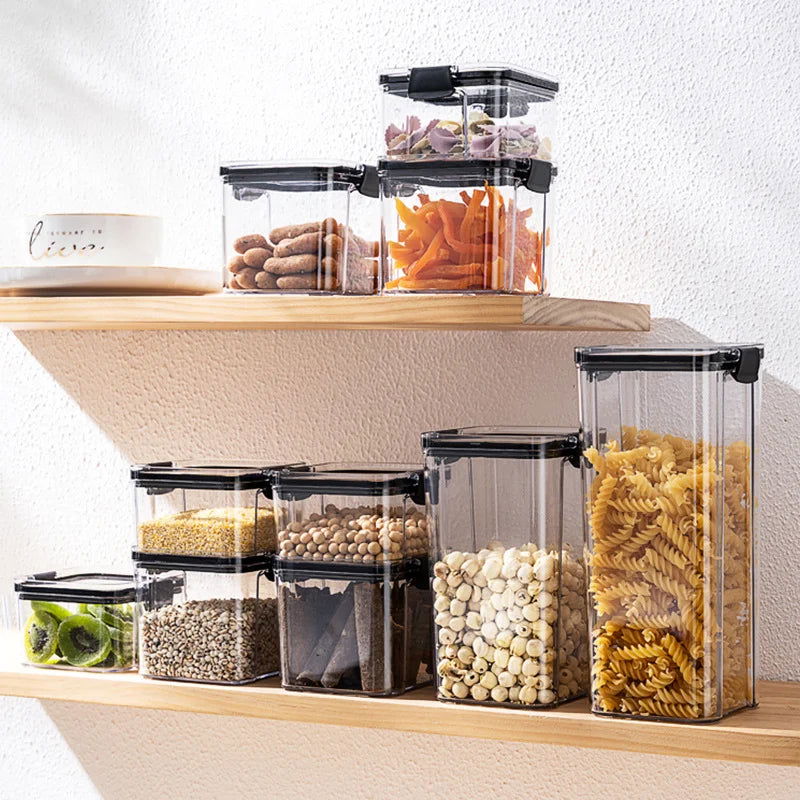 Sealed Cans Whole Grains Kitchen Storage Food Grade Transparent Plastic Cans Box Snacks Dry Goods Tea Storage Cans Container - Slobuy