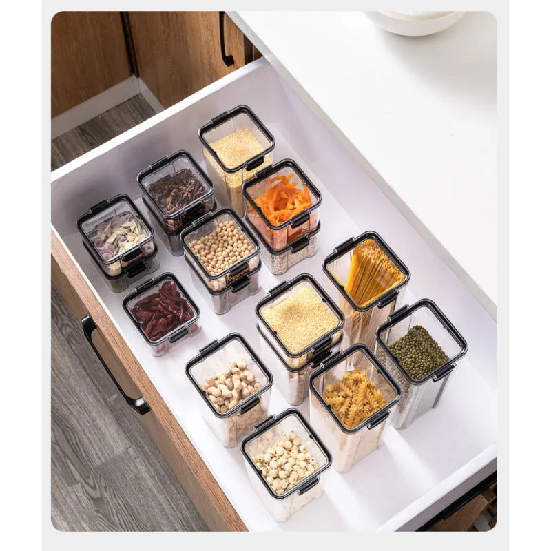 Sealed Cans Whole Grains Kitchen Storage Food Grade Transparent Plastic Cans Box Snacks Dry Goods Tea Storage Cans Container - Slobuy