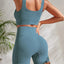 Seamless Ribbed Yoga Sets Workout Sets for Women 2 Pieces Gym Suits Ribbed Crop Tank High Waist Shorts Outfits Fitness Running - Slobuy