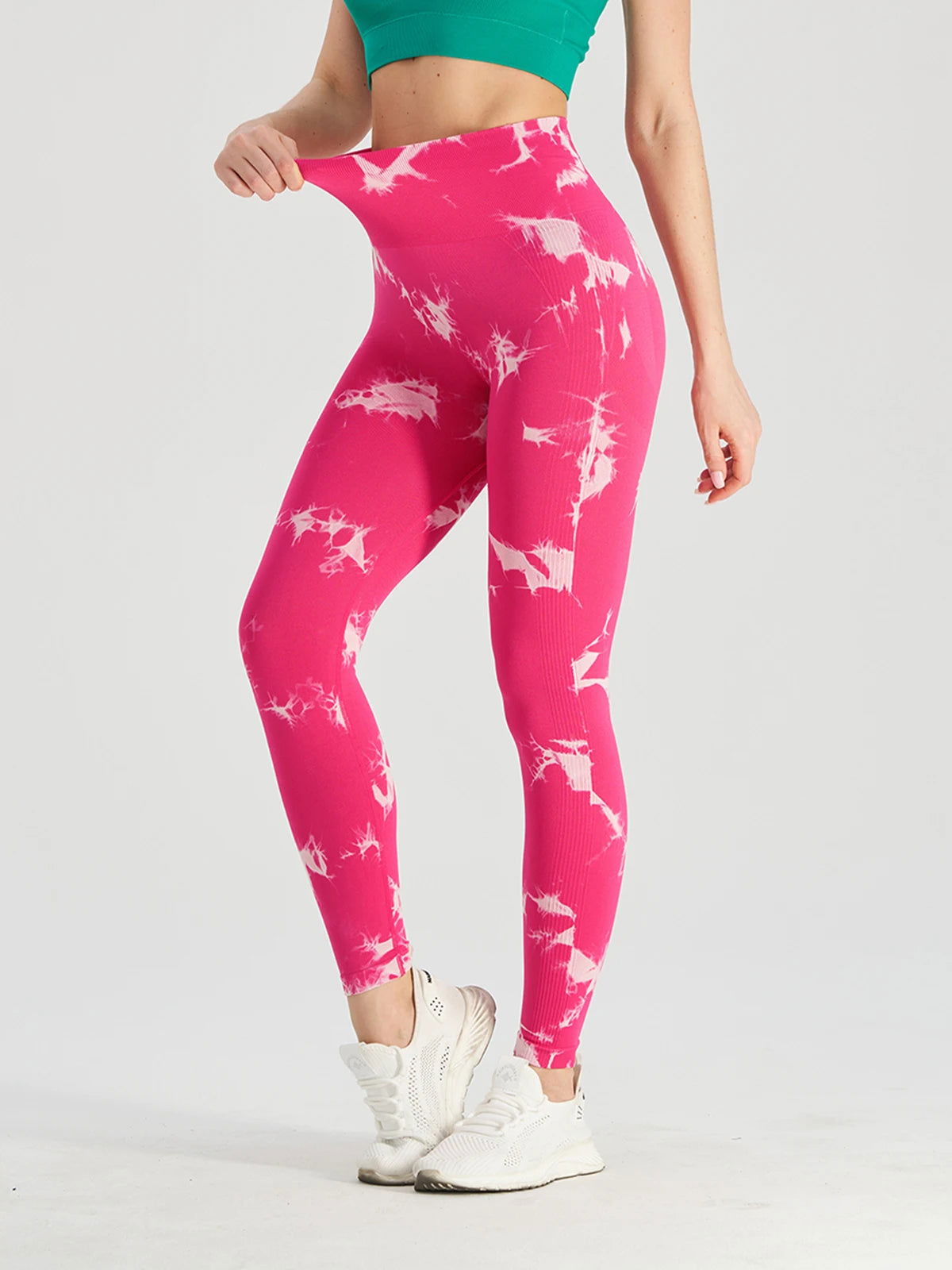 Seamless Tie Dye Scrunch Yoga Leggings For Women High Waist Push Up Gym Tights Tummy Control Workout Sport Fitness Pants Ladies - Slobuy