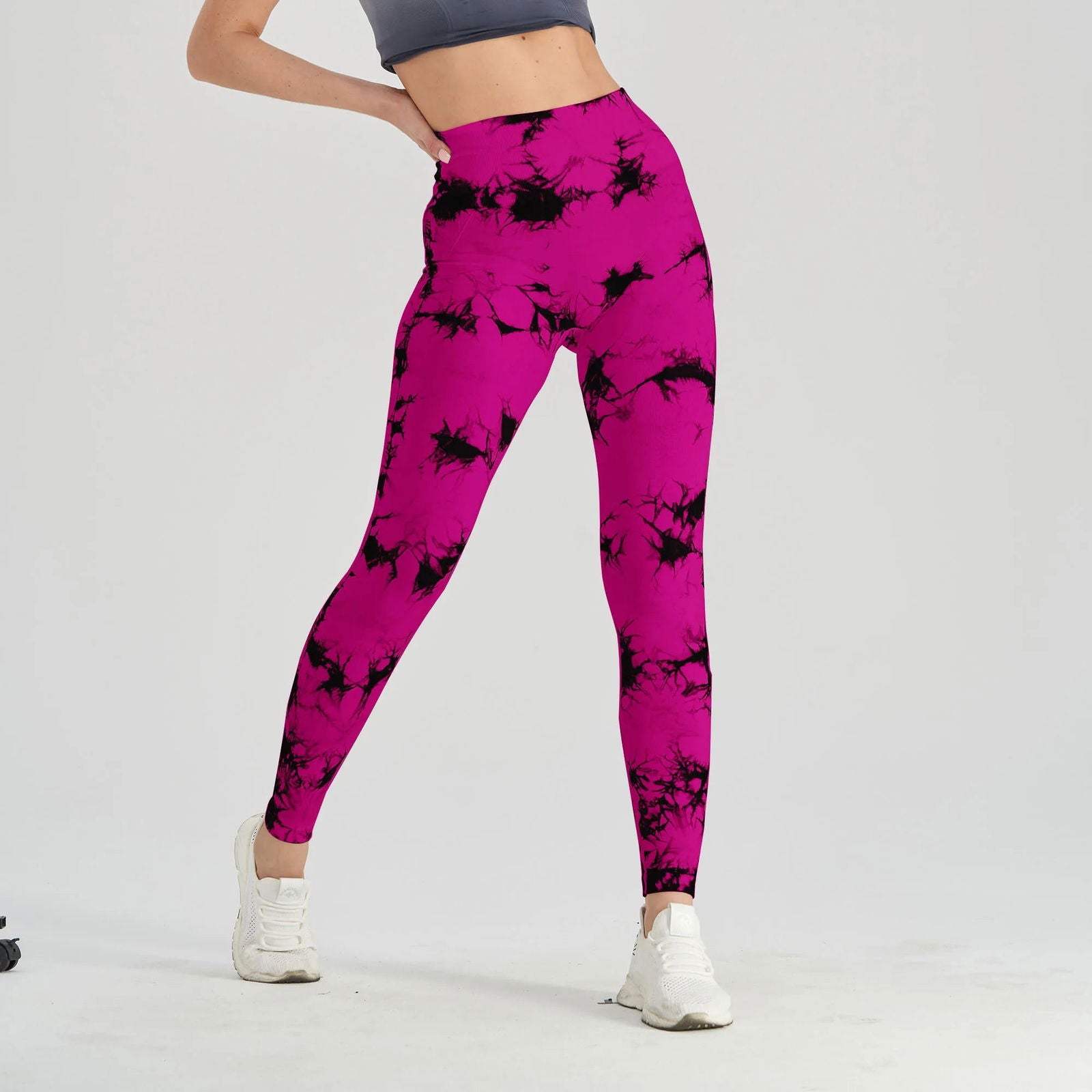 Seamless Tie Dye Scrunch Yoga Leggings For Women High Waist Push Up Gym Tights Tummy Control Workout Sport Fitness Pants Ladies - Slobuy