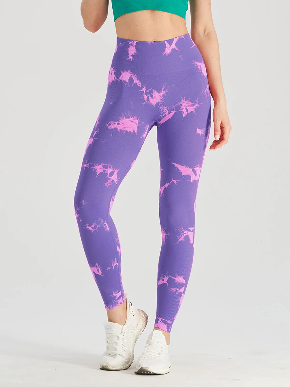 Seamless Tie Dye Scrunch Yoga Leggings For Women High Waist Push Up Gym Tights Tummy Control Workout Sport Fitness Pants Ladies - Slobuy