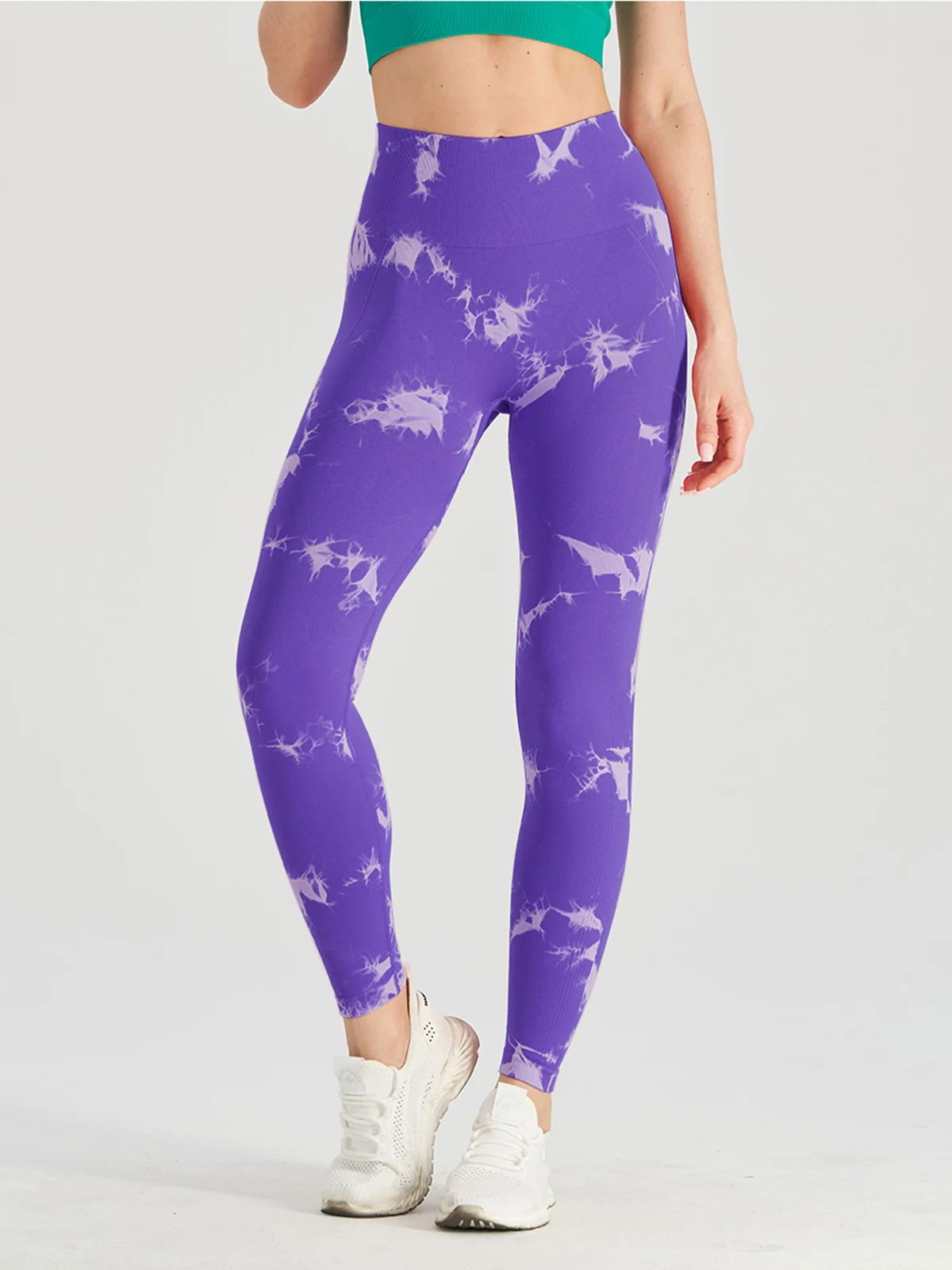 Seamless Tie Dye Scrunch Yoga Leggings For Women High Waist Push Up Gym Tights Tummy Control Workout Sport Fitness Pants Ladies - Slobuy