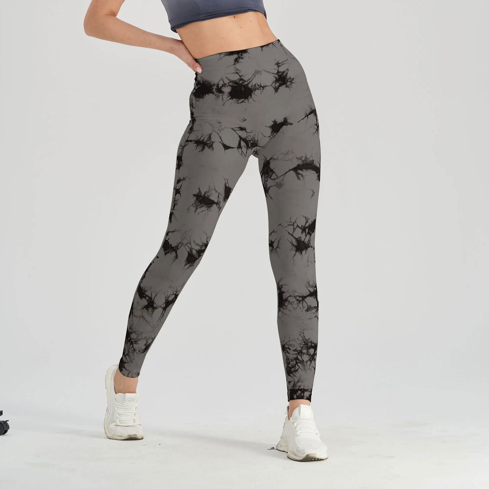Seamless Tie Dye Scrunch Yoga Leggings For Women High Waist Push Up Gym Tights Tummy Control Workout Sport Fitness Pants Ladies - Slobuy