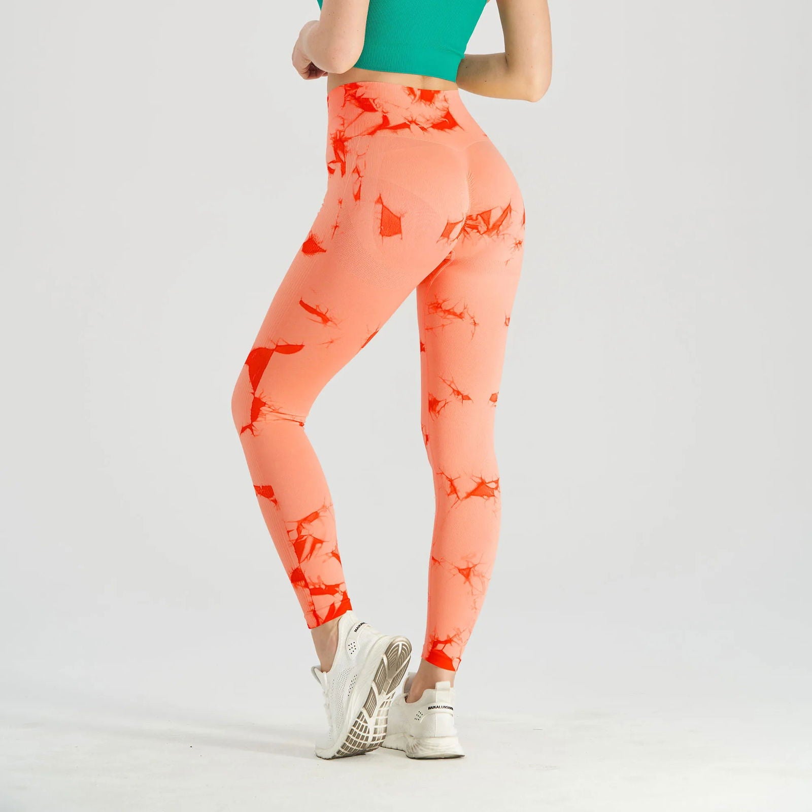 Seamless Tie Dye Scrunch Yoga Leggings For Women High Waist Push Up Gym Tights Tummy Control Workout Sport Fitness Pants Ladies - Slobuy