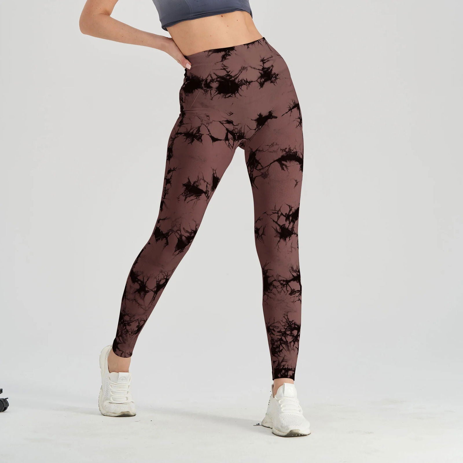 Seamless Tie Dye Scrunch Yoga Leggings For Women High Waist Push Up Gym Tights Tummy Control Workout Sport Fitness Pants Ladies - Slobuy