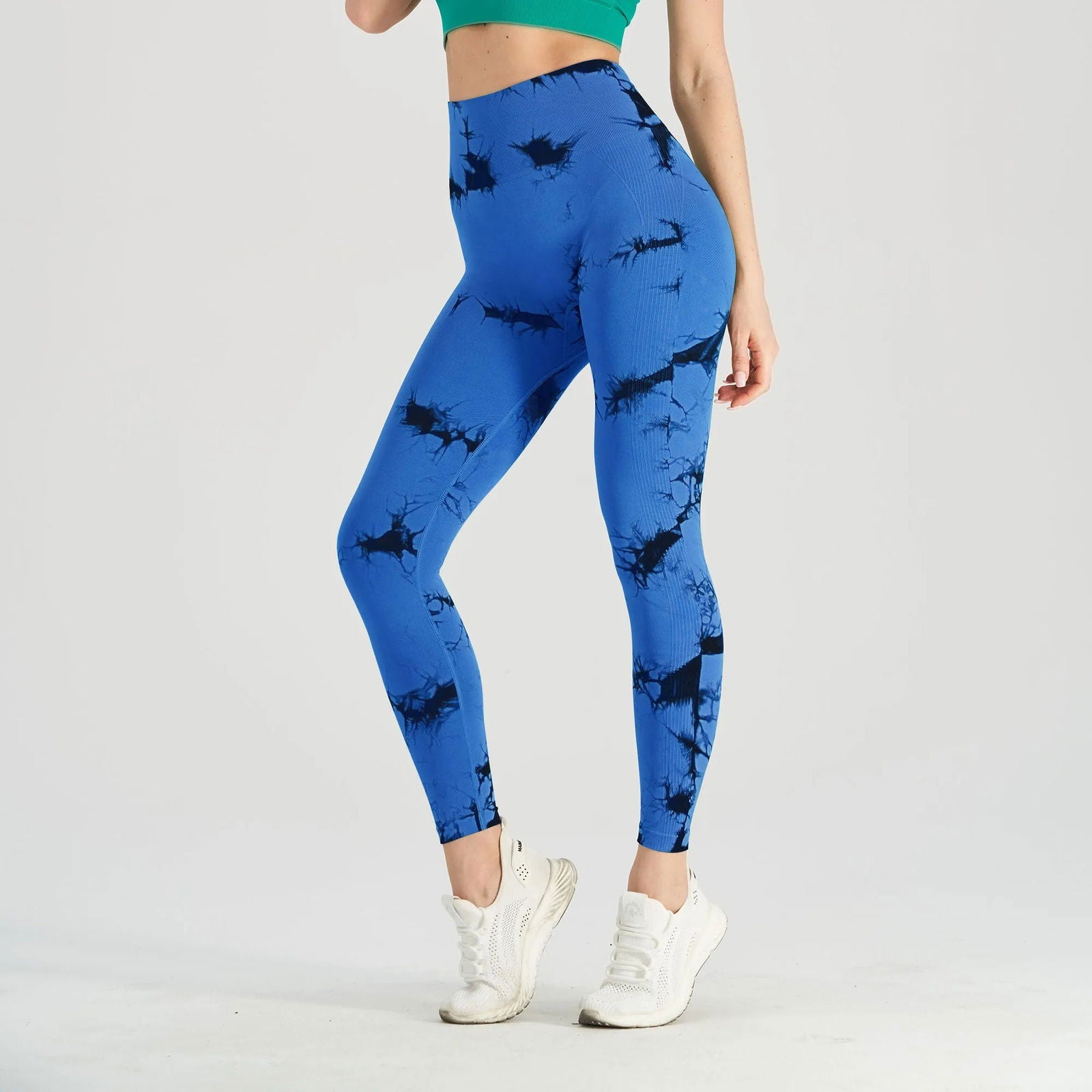 Seamless Tie Dye Scrunch Yoga Leggings For Women High Waist Push Up Gym Tights Tummy Control Workout Sport Fitness Pants Ladies - Slobuy