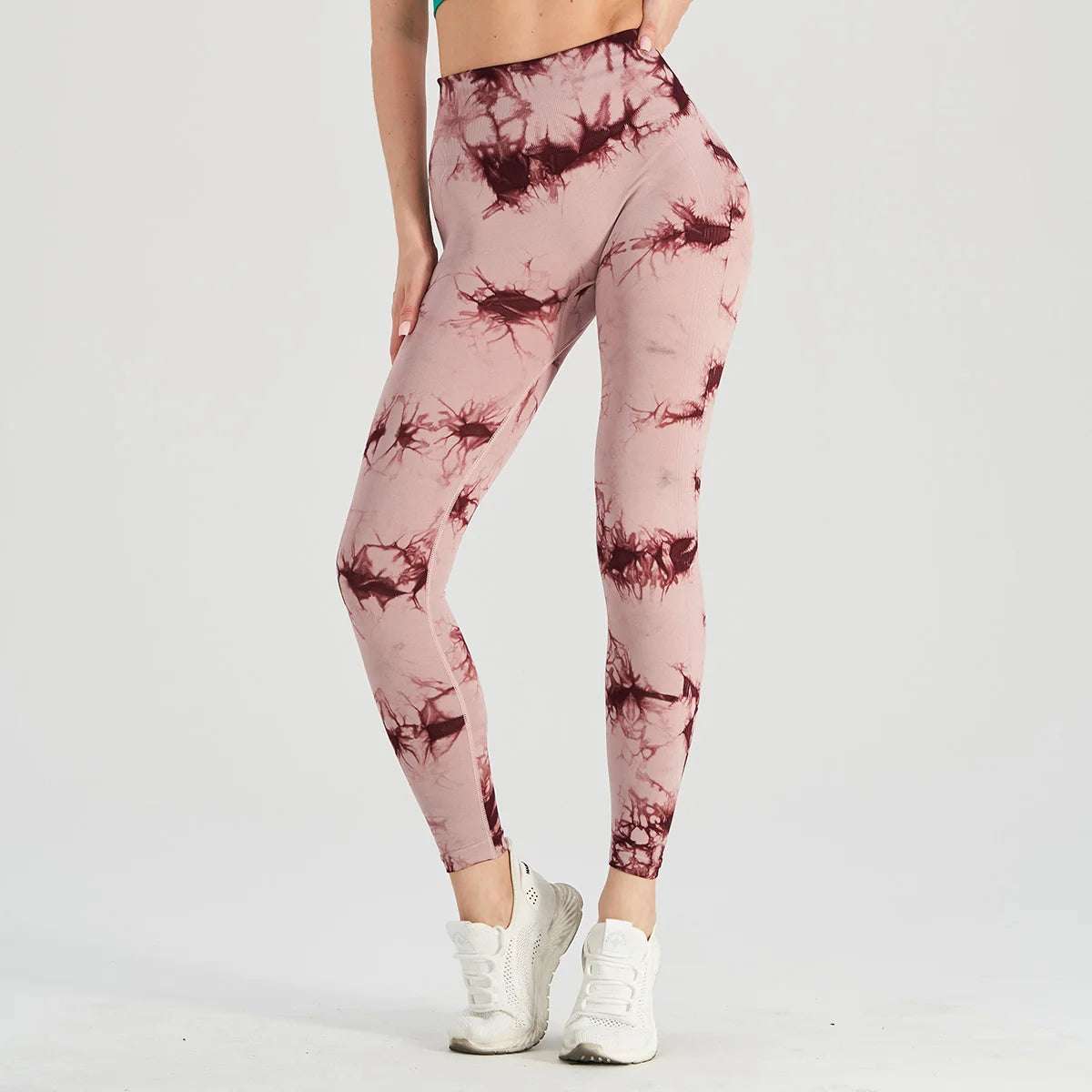 Seamless Tie Dye Scrunch Yoga Leggings For Women High Waist Push Up Gym Tights Tummy Control Workout Sport Fitness Pants Ladies - Slobuy