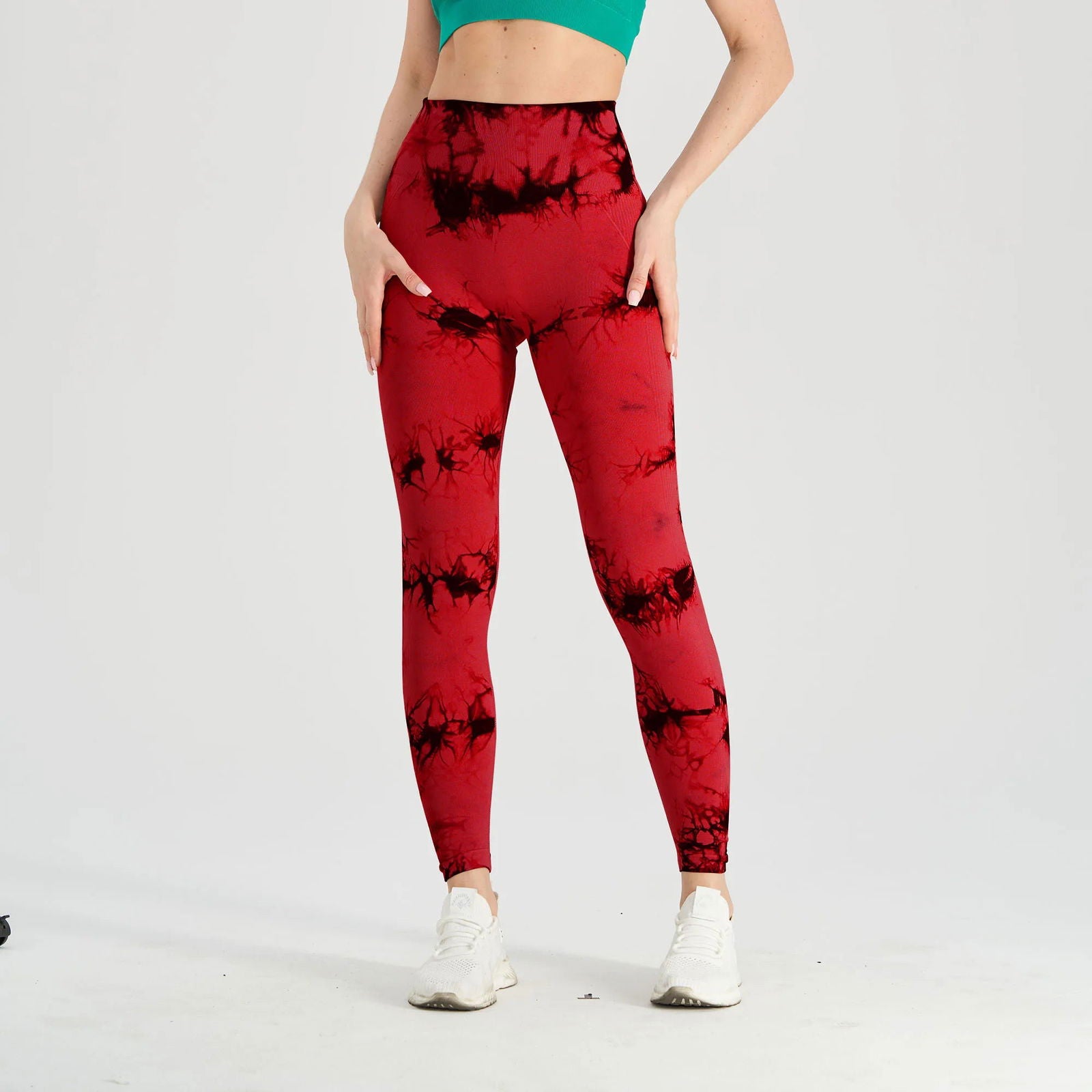 Seamless Tie Dye Scrunch Yoga Leggings For Women High Waist Push Up Gym Tights Tummy Control Workout Sport Fitness Pants Ladies - Slobuy